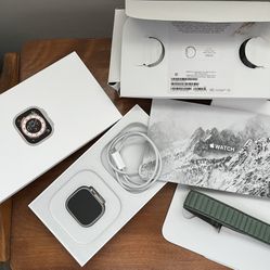 Apple Watch Ultra 49 MM Titanium Green Alpine Loop ( Never Used )