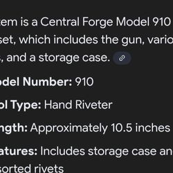 Central Forge Rivet Gun
