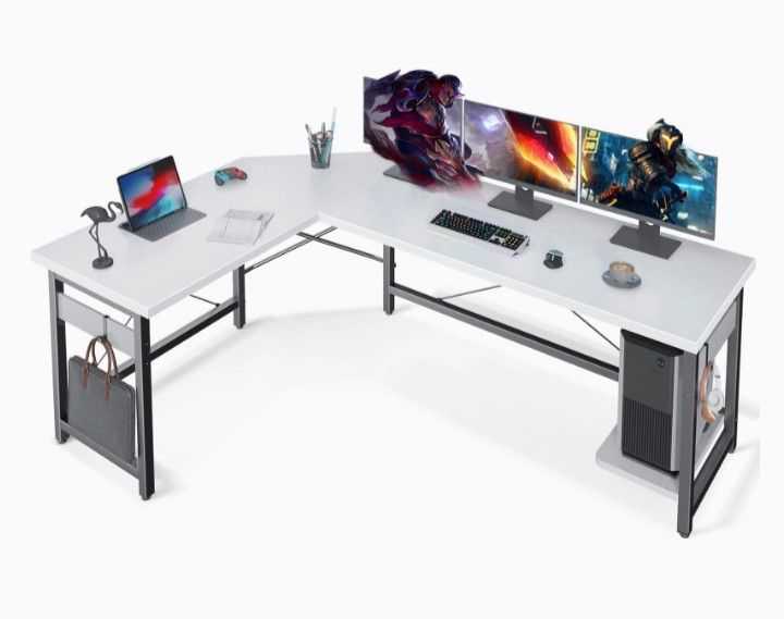 Black Or White L Shaped Desk 
