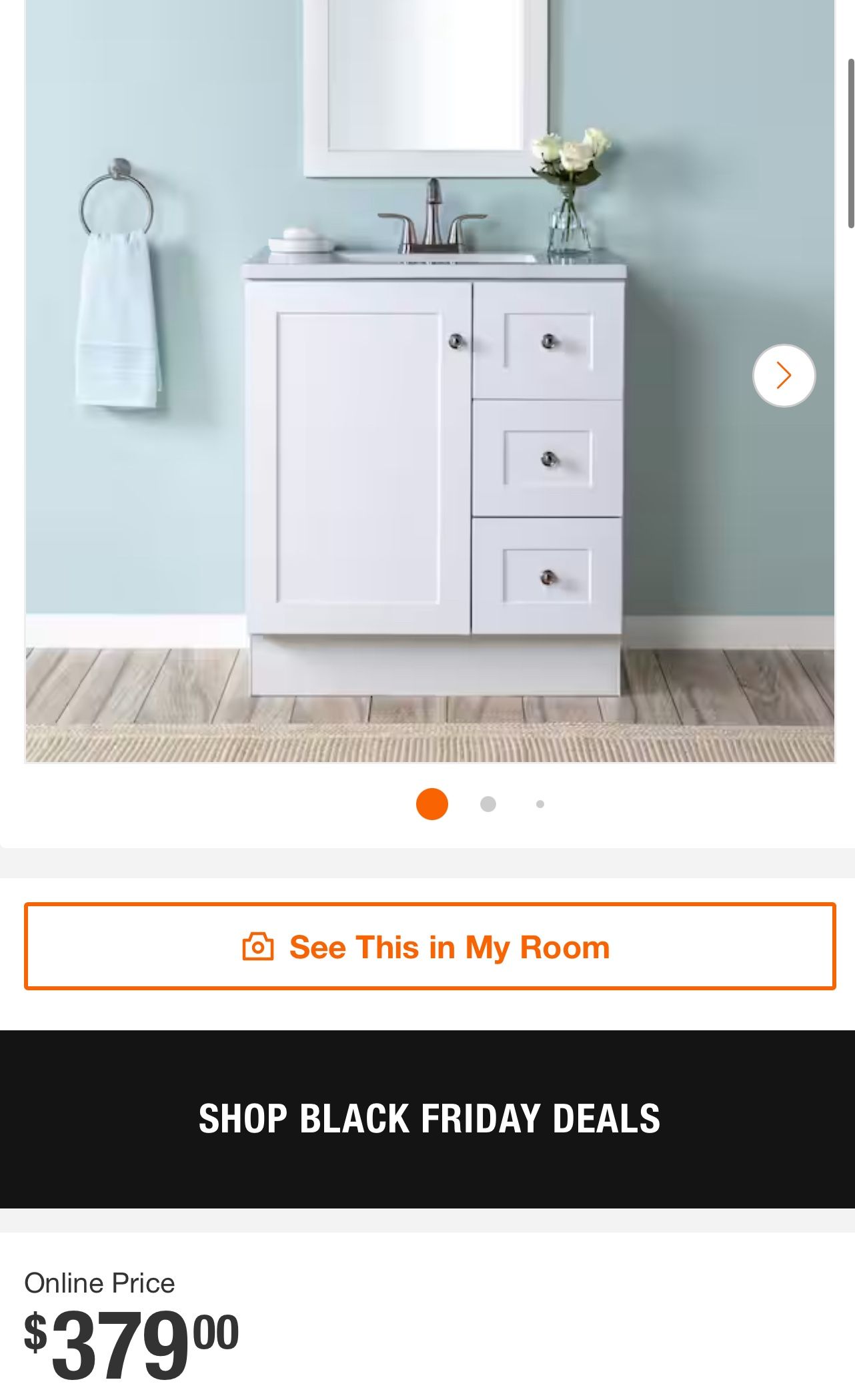 Single Sink White Bath Vanity with Granite-Look Colorpoint White Cultured Marble Top 30 Inch