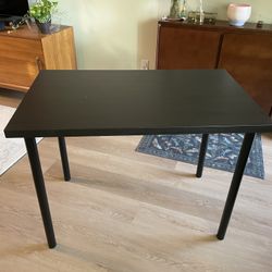 Black IKEA LINNMON Desk with ADILS legs 