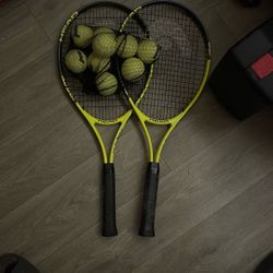 Tennis Racket With New Balls As Well