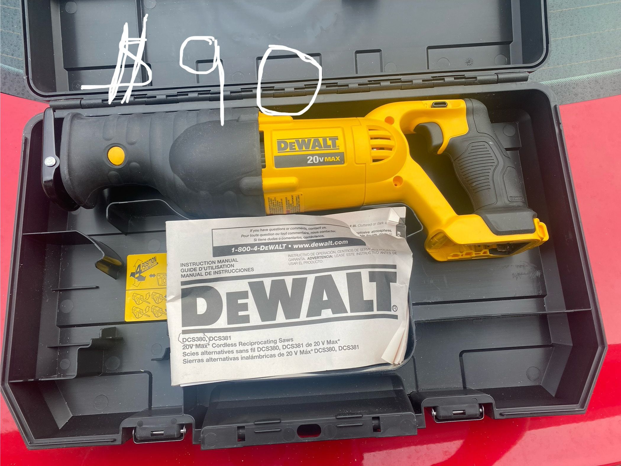 Brand New Dewalt DCS380 20v Recip. Saw Vari~speed 4 Direc. Pod With Case