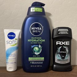 Nivea Body Wash Axe Deodorant Bundle