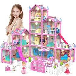 13 Rooms Doll House for Girls, Dream Dollhouse for 3-12 Year Old Kids Gifts
