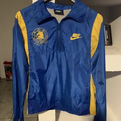 NIKE Boston Marathon Nylon Jacket Not For Sale Blue x Yellow 1986 Made in USA