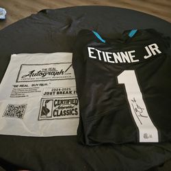 Custom Travis Etienne Jr Autographed Jersey 