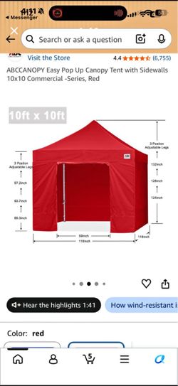 ABCCANOPY 10x10 Pop Up Canopy Tent with Sidewalls
