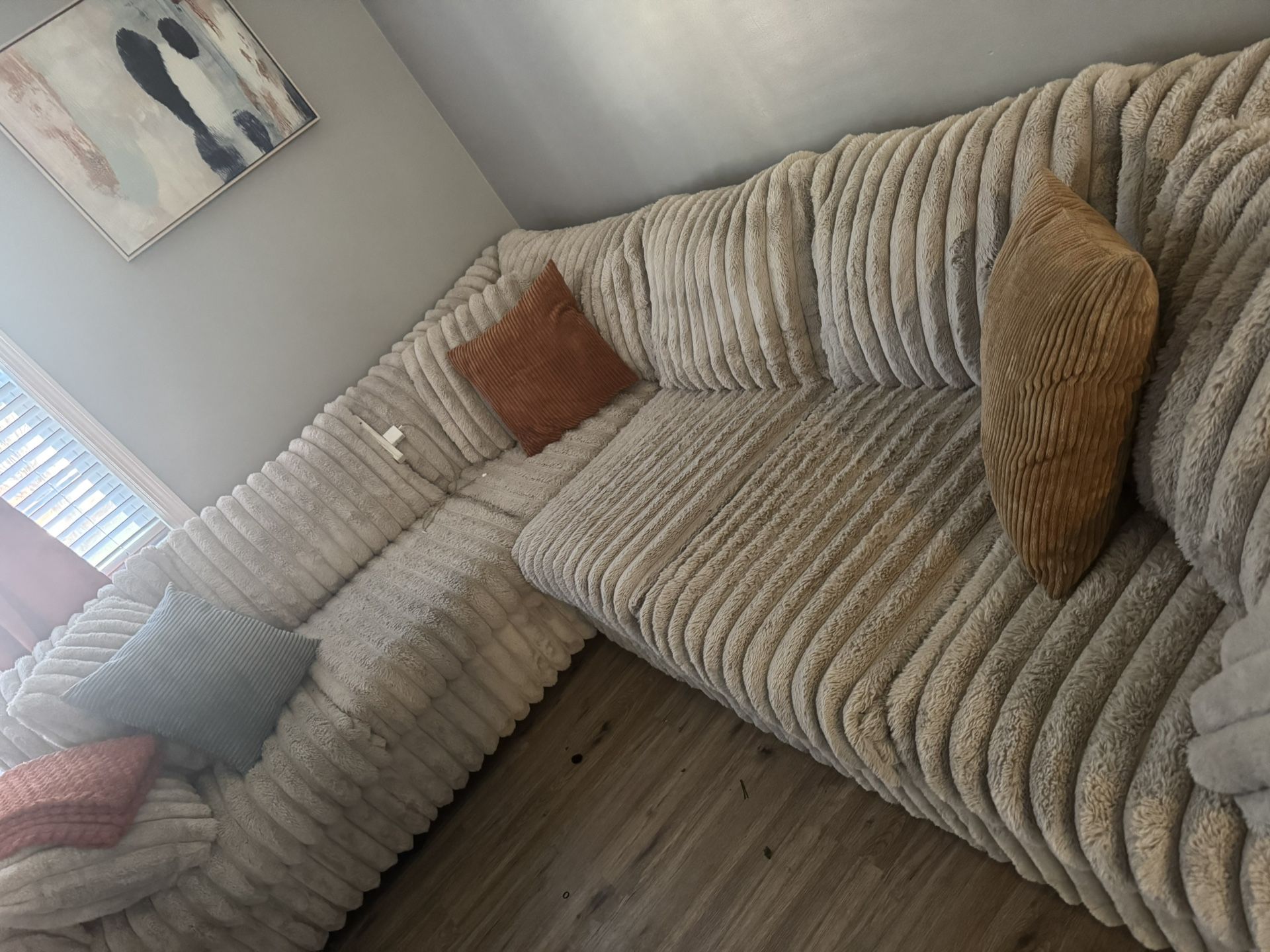 2 Piece Sectional (Beige) 