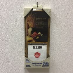NEW Hand Crafted Wood Vintage Kitchen Prayer Sign & Memo Pad