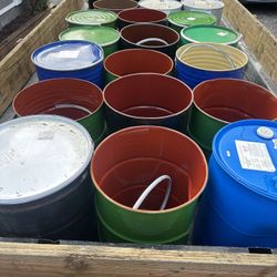 55 Gallon Metal Drums 