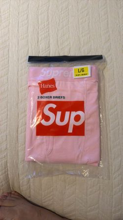 Supreme x Hanes Boxer Briefs 2-Pack Pink Large