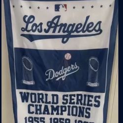 Los Angeles Dodgers 8x Time World Series champion vertical 3 x 5’ flag