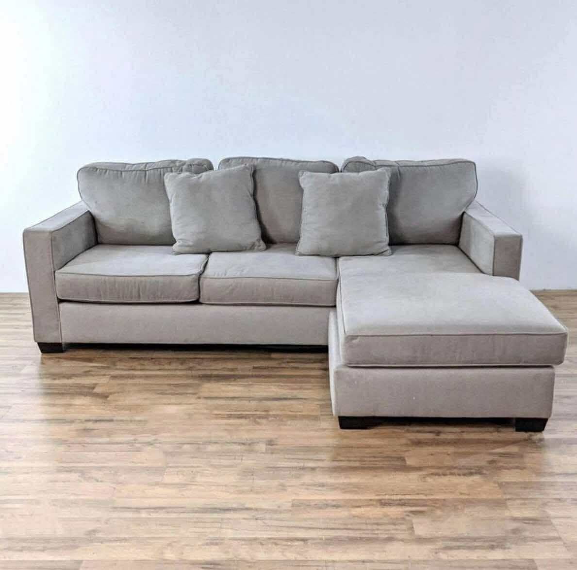 Light Beige Modern 93” Sectional Sofa with Reversible Chaise by Living Spaces