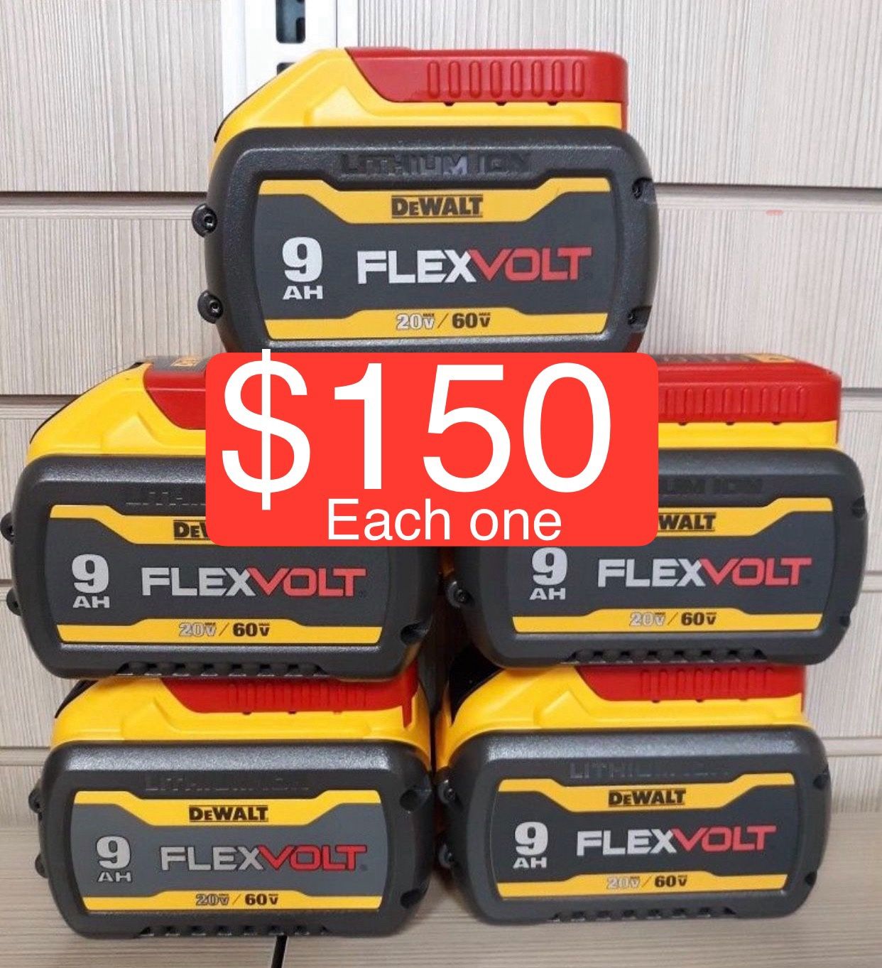 Dewalt New Battery 9ah Flex Volt $150 Each One