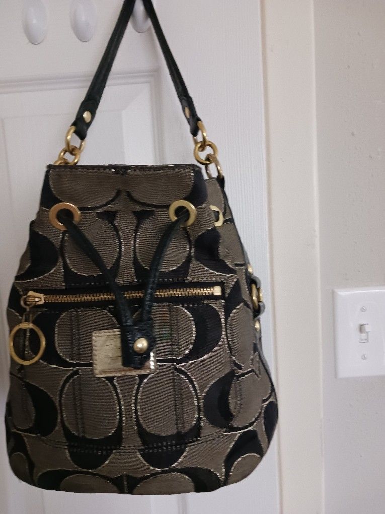 Coach Gray & Black Purse