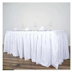 Polyester Table Skirt 17ft White