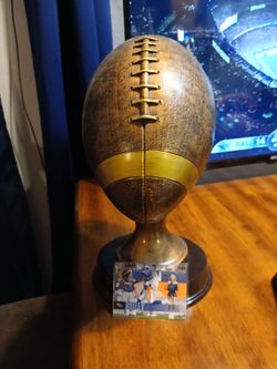 Fantasy Football Trophy with Football on Pedestal