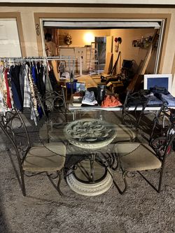 Glass Dining Table with Chairs