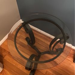 Round Glass Metal Table