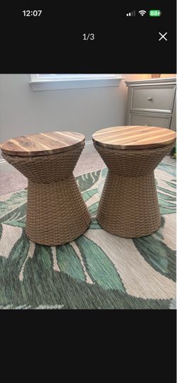 Rattan side tables. Indoor or outdoor