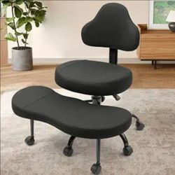 Black Cross-Legged Ergonomic Office Chair
