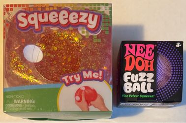 Nee Doh Purple Fuzz Ball & Squeeezy Glitter