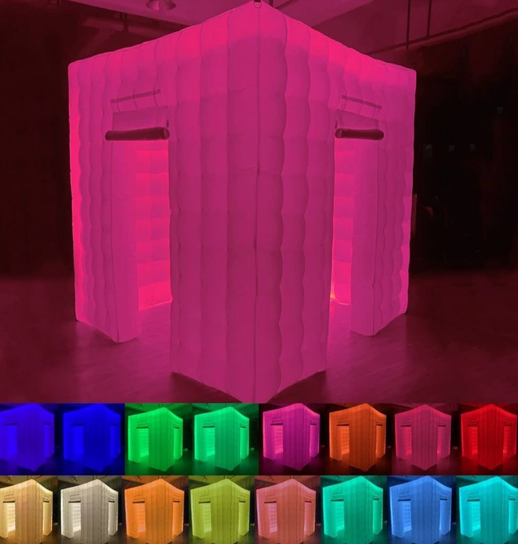 Used White LED Inflatable Photo Booth Enclosure, 8.2 x 8.2ft