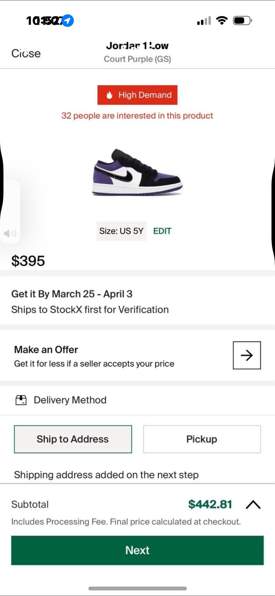 Jordan 1 Low (Court Purple)