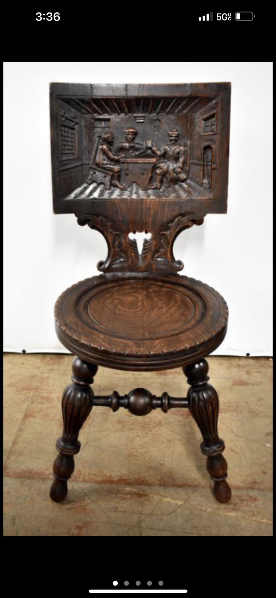 ANTIQUE OAK TAVERN CHAIR( (2)