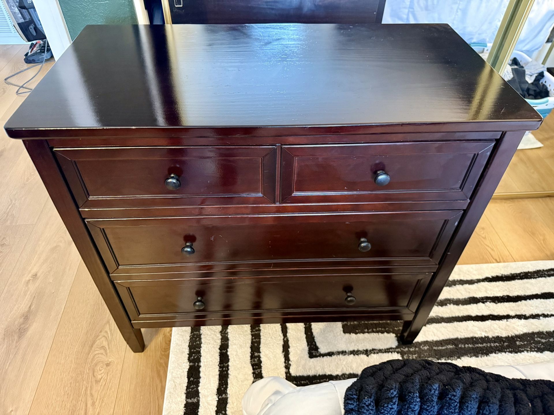 Solid Brown Wood 3 Dresser