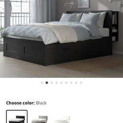 Black King IKEA Brimnes Frame with Storage and Headboard