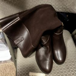 ( Loma Linda) BCBGeneration Women’s Size 9 Suede & Leather Chocolate Colored Knee High Wide Calf Boots NWT $90 OBO