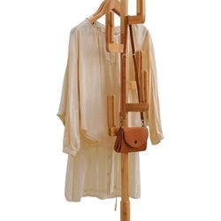 Bamboo Cactus Coat & Clothes Rack Stand, Standing Freestanding Clothing Racks with 6 Hooks for Adults & Kids, Heavy Duty Modern Entryway Living Room B