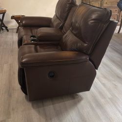 Leather Loveseat Recliner 
