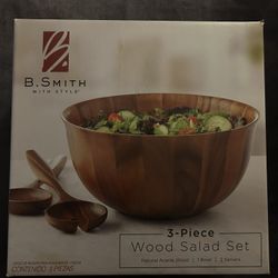 B. Smith With Style 3-piece Wood Salad Set