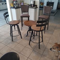 Bar Stools And Side Table 