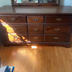 Dresser With Attached Mirror