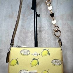 NWT Coach Nolita 19 With lemon print and matching mini skinny ID case