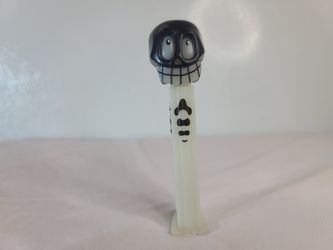 Pez Candy Dispenser - Halloween Skull with Black Head and Markings on Stem