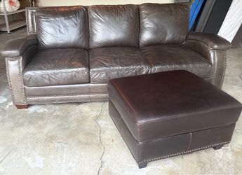 Leather sofa set-Mathis Bros