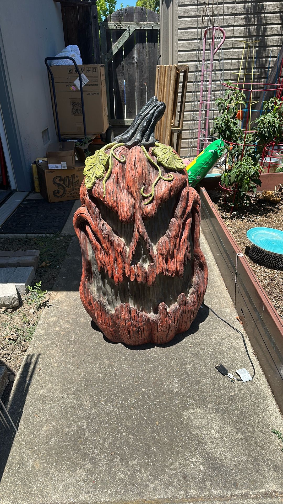 Scary Halloween Light Up Pumpkin Head