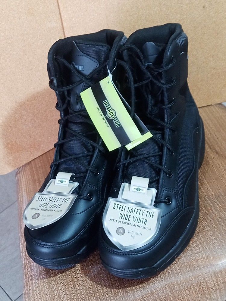 GORGEOUS NEW INTERCEPTOR TACTICAL FOOT WEAR  WORK BOOTS STEEL TOE