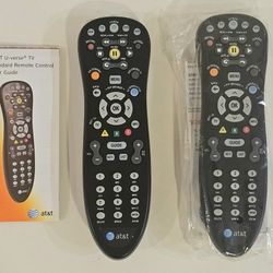 New AT&T S10-S4 U-Verse Universal Standard Digital TV Cable Black Remote Controls