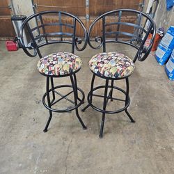 Wine themed swivel barista  Chairs