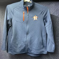 Women's Antigua Navy/Orange Houston Astros Generation Full-Zip Jacket Size 2X