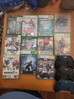 Various xbox games and controllers