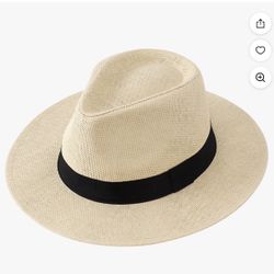 UJNDER Men's Summer Sun Hat Wide Brim Straw Cowboy Hat for Outdoor Activities Like Fishing and Gardening Beige