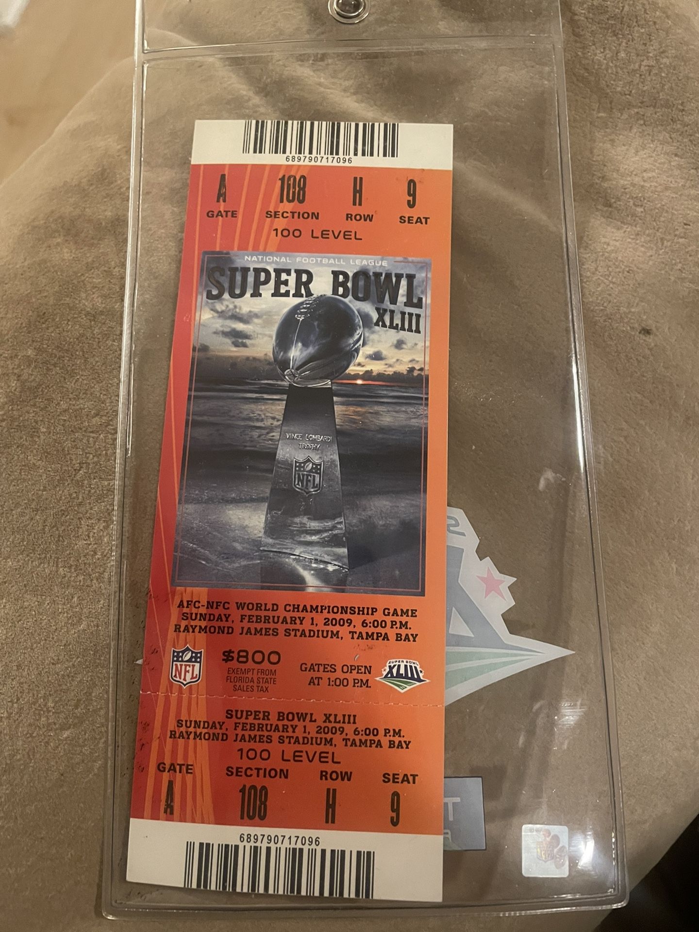 2009 Super Bowl Ticket