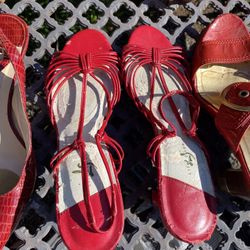 Beautiful Red Vintage Pin Up Style Heels 